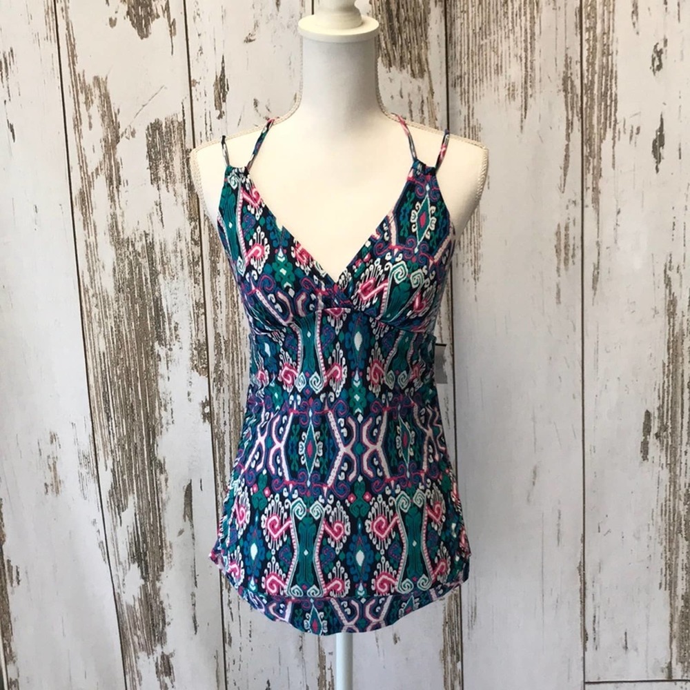 Merona Tankini Top Multi Color Design